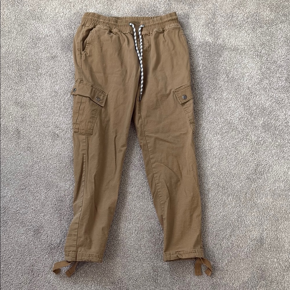 Ecko Unlimited Tan Cargo Pants with Elastic Waistband
